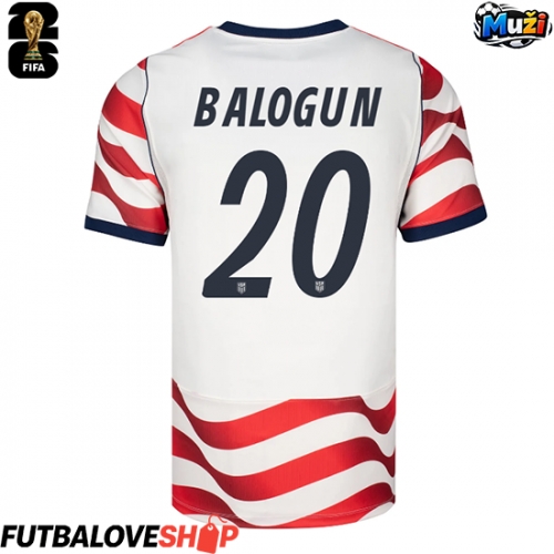 Dres Spojené štáty Folarin Balogun #20 Domáci MS 2026 Krátky Rukáv